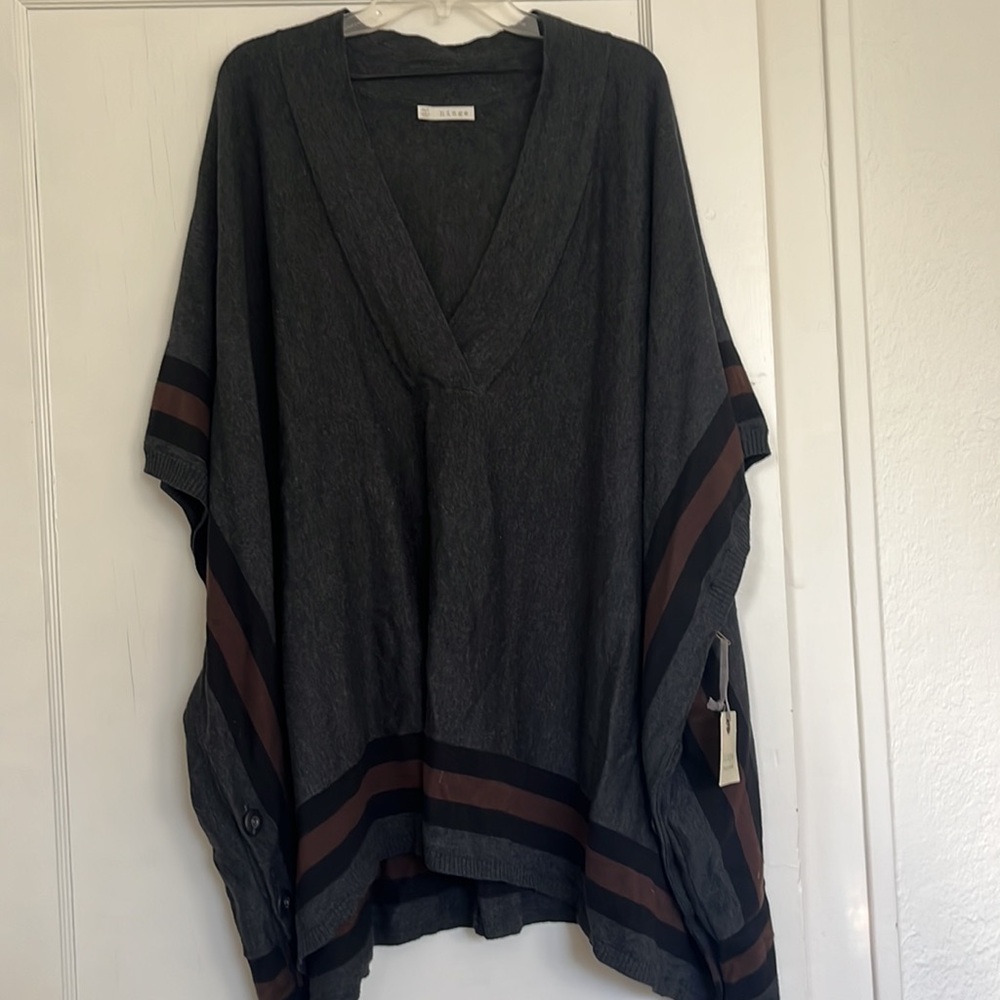 NWT Charcoal Knit Poncho
